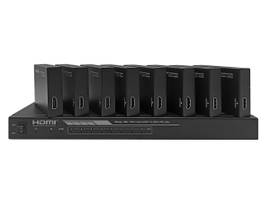 MONOPRICE BLACKBIRD 4K HDMI 2.0 1X8 SPLITTER EXTENDER COMPLETE SOLUTION KIT-- 18GBPS_ HDR_ 4K@60HZ_ YCBCR 4:4:4_ HDCP 2.2_ CAT6/6A/7 WITH IR_ LOOP