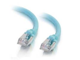 C2G 1FT CAT6A SNAGLESS STP CABLE-AQUA