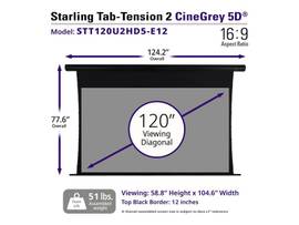 ELITE SCREENS STARLING TAB-TENSION 2 CINEGREY 5D 120INCH DIAG 16 9 8K 4K ULTRA HD