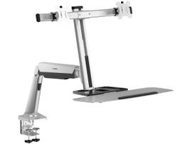 ROCSTOR ERGOCENTER ED6 PREMIUM DUAL MONITOR DESK MOUNT WORKSTATION - C-CLAMP- GROMMET - PREIMUM GAS SPRING ERGONOMIC MOUNT - VESA ARM FOR (2) TWO