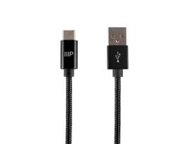 MONOPRICE PALETTE SERIES USB 2.0 TYPE-C TO TYPE-A CHARGE AND SYNC NYLON-BRAID CABLE_ 1.5FT_ BLACK