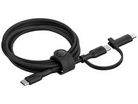BELKIN BRAIDED PCR 2-IN-1 USB-C TO LTG CABLE, 60W 1.5M, BLACK