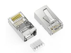 AXIOM RJ45 CAT6 SHIELDED PLUG W/INSERTER SOLID/STRANDED WIRE 50 MICRON, 100-PACK