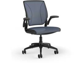 DIFFRIENT WORLD TASK CHAIR WITH BLACK FRAME AND CORNFLOWER CATENA MESH