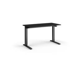 FLOAT SIT/STAND TABLE WITH 24INX48IN BLACK LAMINATE SURFACE, 42IN BASE, REMOVEABLE COUNTERBALANCE CRANK, AND HEIGHT ADJUSTMENT PADDLE ON RIGHT