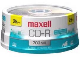 MAXELL CD-R RECORDBL 700MB 48X COL SPDL 25PK