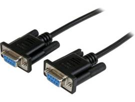 1M BLACK DB9 RS232 NULL MODEM CABLE F/F