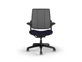 SMART TASK CHAIR WITH BLACK FRAME AND HEIGHT-ADJUSTABLE ARMS - NAVY CORDE 4 FABRIC