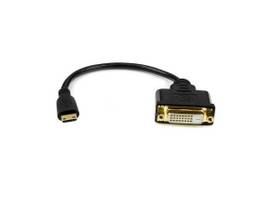 8in/20cm Mini HDMI male to DVI-Digital (24-pin) female adapter; Full HD 1920x120