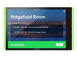 CRESTRON 7 IN. ROOM SCHEDULING TOUCH SCREEN FOR ZOOM ROOMS SOFTWARE, BLACK SMOOTH, INCLUDES ONE TSW-770-LB-B-S LIGHT BAR