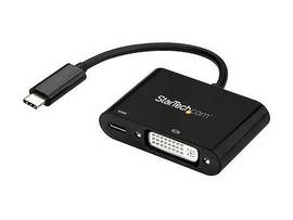 USB-C (DP 1.2 Alt Mode HBR2) to DVI-D video display adapter with 60W Power Deliv