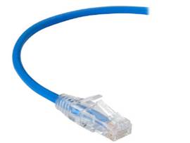 Slim-Net 28-AWG CAT6A 500-MHz Ethernet Patch Cable (UTP) - PVC, Snagless, Blue,