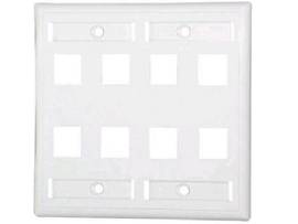 C2G 8-PORT KEYSTONE WALLPLATE WHT