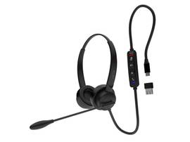ADESSO HEADSET WITH MICREOPHONE, VOLUME +/-, MUTE, ANSWER/END CALLL, TAA COMPLIANT ( USB C/USB A)