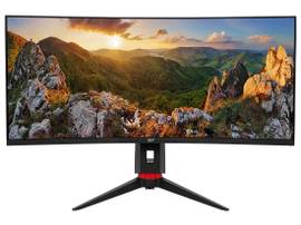 MONOPRICE 34IN CRYSTALPRO CURVED 1000R VA PANEL 3440X1440 WQHD 5MS 165HZ 65W USB-C HEIGHT ADJUSTABLE STAND