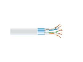 CAT5e Shielded 350-MHz Solid Bulk Cable STP 24 AWG 4-Pair PVC White 1000-ft. 304