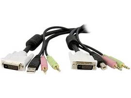 4-IN-1 USB DVI KVM SWITCH CABLE W/ AUDIO