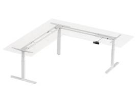 MONOPRICE TRIPLE-MOTOR HEIGHT-ADJUSTABLE SIT-STAND L-SHAPED CORNER DESK FRAME_ WHITE
