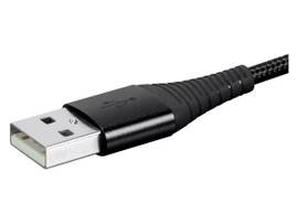 MONOPRICE ATLASFLEX SERIES DURABLE USB 2.0 TYPE-C TO TYPE-A CHARGE AND SYNC KEVLAR-REINFORCED NYLON-BRAID CABLE_ 3FT_ BLACK - 3 PACK