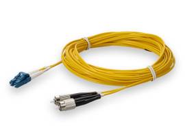 AddOn 1m FC (Male) to LC (Male) Yellow OS2 Duplex Riser Fiber Patch Cable