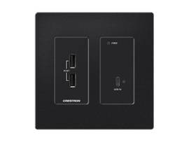 CRESTRON DM LITE 4K60 4:4:4 TRANSMITTER FOR USB-C DISPLAYPORT AND USB 2.0 SIGNAL EXTENSION OVER CATX CABLE, WALL PLATE, BLACK