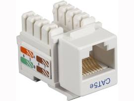 BLACK BOX CORP CONNECT CAT5E KEYSTONE JACK UNS WHITE