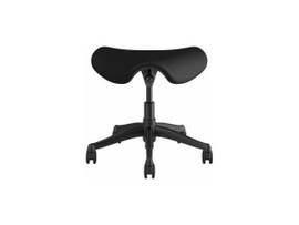 FREEDOM SADDLE STOOL WITH COUNTER HEIGHT CYLINDER - ONYX CORVARA LEATHER