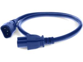 ADD-ON ADDON 6FT C14 MALE TO C15 FEMALE 14AWG 100-250V AT 15A BLUE POWER CABLE