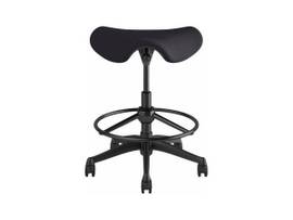 FREEDOM SADDLE STOOL WITH DESK HEIGHT CYLINDER - GRAPHITE CORDE 4 FABRIC