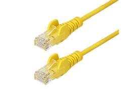 STARTECH 50FT YELLOW SLIM CAT6 ETHERNET CABLE, SNAGLESS, 100W POE, UTP, LSZH, 28AWG BARE COPPER WIRE, SLIM RJ45 NETWORK PATCH CORD, FLUKE TESTED