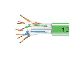 CAT6 550-MHz Solid Ethernet Bulk Cable - Unshielded (UTP), CMP Plenum, Green, 10