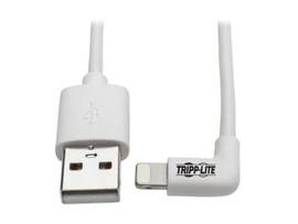 TRIPP LITE LIGHTNING USB CHARGE CABLE RA WHITE 3FT