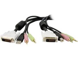4-IN-1 USB DVI KVM SWITCH CABLE W/ AUDIO