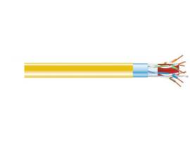 CAT6A 650-MHz Solid Bulk Cable F/UTP CMR PVC YL 1000FT Spool