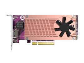 QNAP QM2 SERIES, 2 X PCIE 2280 M.2 SSD SLOTS, PCIE GEN3 X 8 , 1 X AQC113C 10GBE NBASE-T PORT
