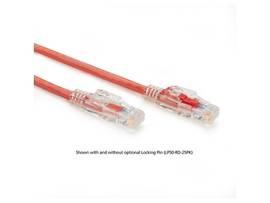 TAA GigaTrue 3 CAT6 550-MHz Patch Cable (UTP), Lockable, Slimline, Red, 15-ft.