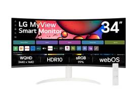 LG MYVIEW SMART MONITOR 34IN 34SR60QC-W (3440 X 1440) WITH VA 16:9 CURVED (1800R) DISPLAY, WHITE