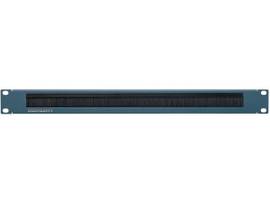 RACK MOUNT 1U BLIND PLATE WITH BRUSH - COBALT BLUE