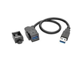 Tripp Lite series USB 3.0 All-in-One Keystone/Panel Mount Extension Cable (M/F),
