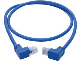 TRIPP LITE CAT6 PATCH CABLE UP/DOWN-ANGLED BLUE 3FT