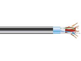 CAT6A 650-MHz Solid Bulk Cable F/UTP CMR PVC BK 1000FT Spool