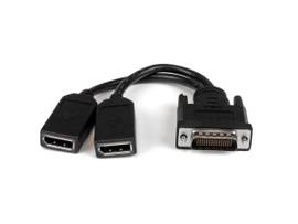 7.8in DMS-59 to Dual DisplayPort adapter; 4K x 2K (3840x2400p 60Hz)/21.6Gbps/HBR