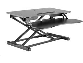 DESK TOP PNEUMATIC SIT/STAND RISER AND KEYBOARD TRAY (31.5 BY 15.7 SURFACE)
