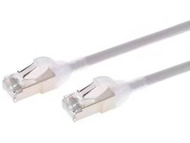 MONOPRICE SLIMRUN CAT6A ETHERNET PATCH CABLE - SNAGLESS_ DOUBLE SHIELDED_ COMPONENT LEVEL_ CM_ 30AWG_ 25FT_ GRAY