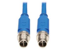TRIPP M12 X-CODE CAT6 1G UTP CMR-LP ETHERNET CABLE IP68 POE BLUE 10 M 32.8 FT