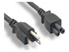MONOPRICE POWER CORD - NEMA 5-15P TO IEC 60320 C5_ 18AWG_ 10A/1250W_ 3-PRONG_ BLACK_ 1FT
