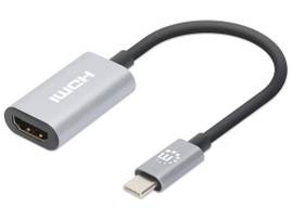 INTRACOM USB 3.2 TYPE-C MALE TO HDMI FEMALE CONVERTER, ACTIVE, ALUMINUM, SPACE G
