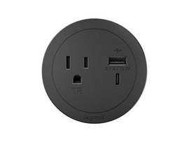 LEGRAND-WIREMOLD ROUND FPC 1 OUTLET USB BLACK