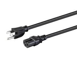 MONOPRICE HEAVY DUTY POWER CORD - NEMA 5-15P TO IEC 60320 C15_ 14AWG_ 15A/1875W_ SJT_ 125V_ BLACK_ 10FT