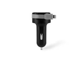 ALURATEK CAR CHRGR W/LIGHTNING ROLLING RBN CBL